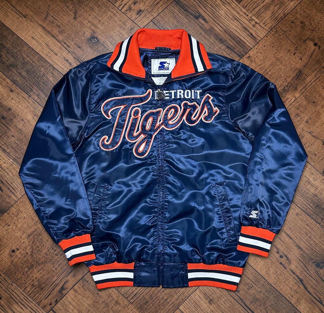 90s STARTER 디트로이트 타이거즈 새틴 풀집업 자켓 상품이미지1