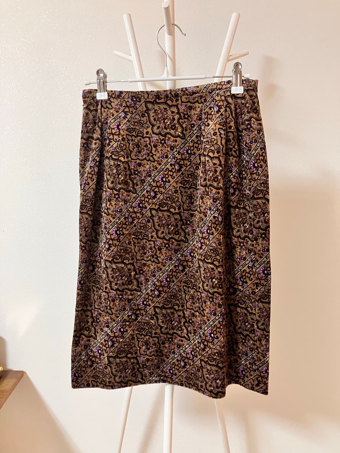 로트레아몽 벨벳스커트 H라인스커트 펜슬스커트 일본빈티지 상품이미지3