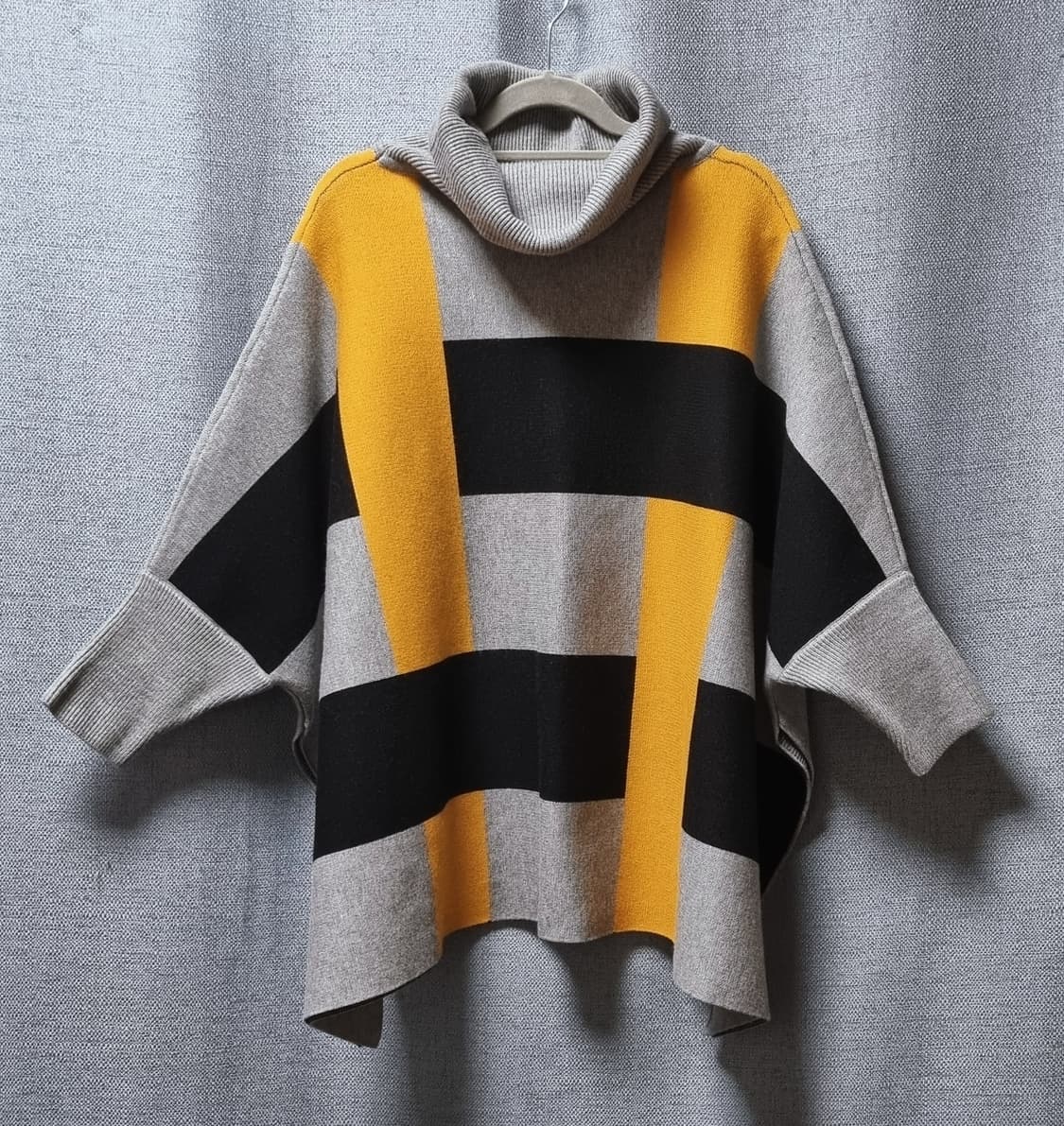 터틀넥 판초 니트 망토 상품이미지4