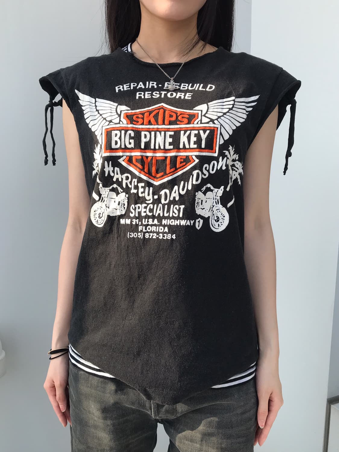 USA Biker Cut Off Graphic Tee 상품이미지3