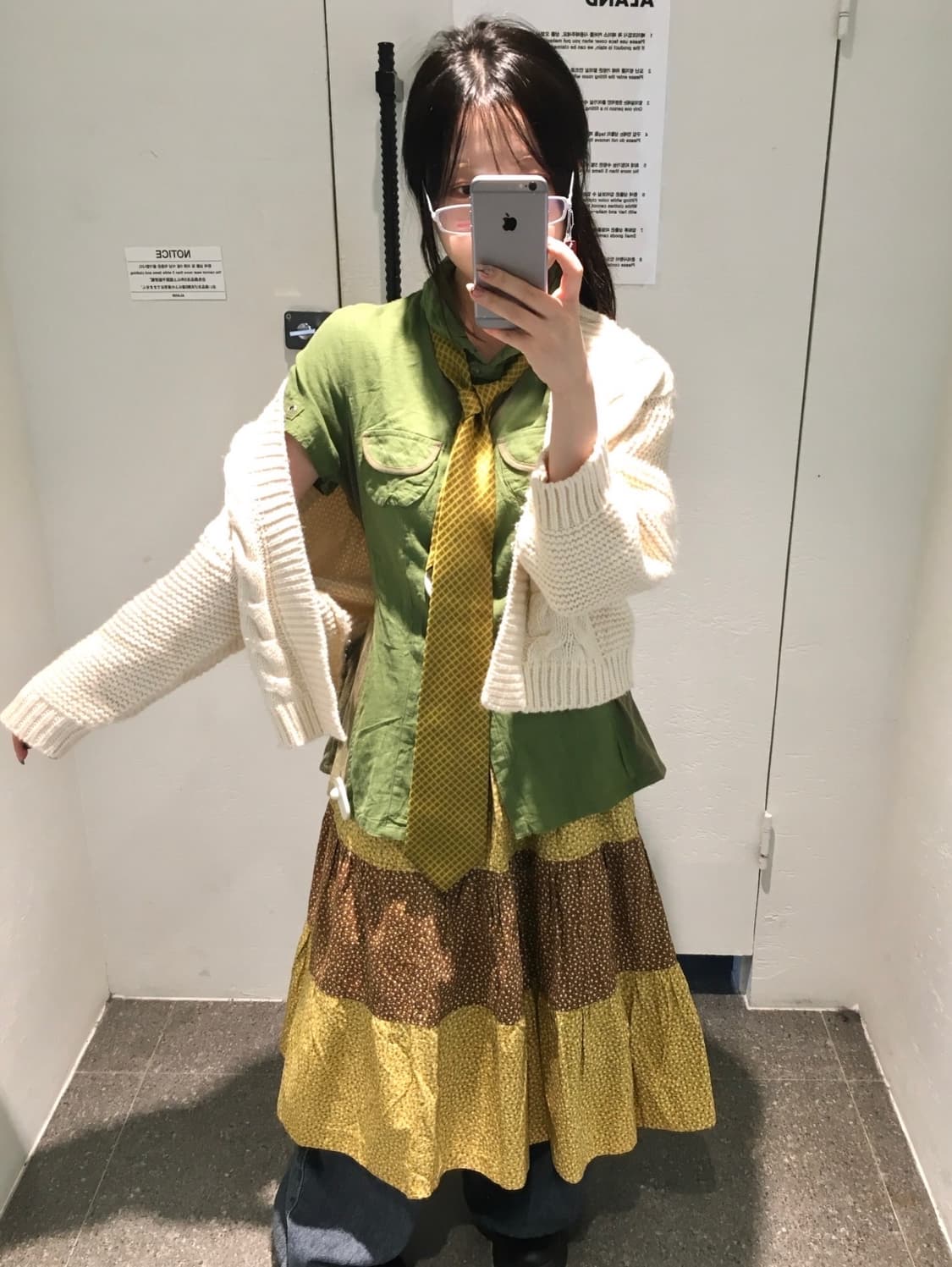 빈티지 그린 너드 코디세트 상품이미지2