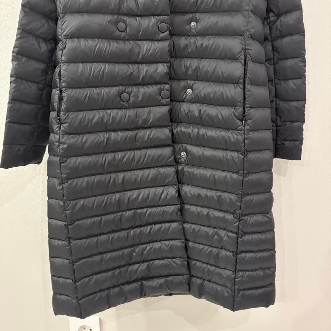 베스띠벨리 블랙 후드 롱 패딩 코트 55 상품이미지2