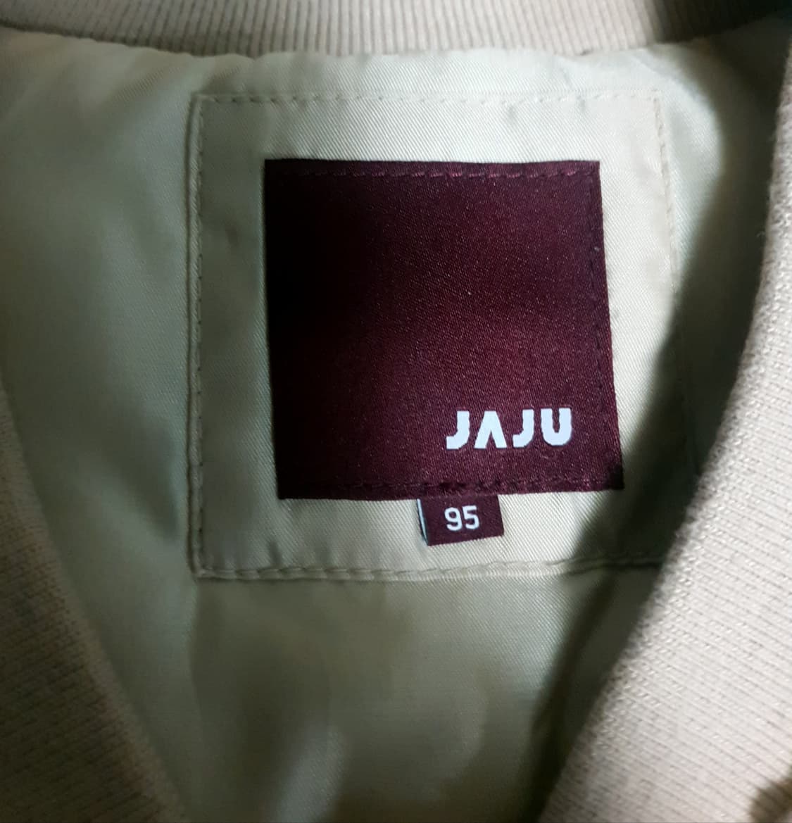 JAJU 자주 윈드블록 뽀글이 블루종 집업 자켓 아이보리 (M) 상품이미지3