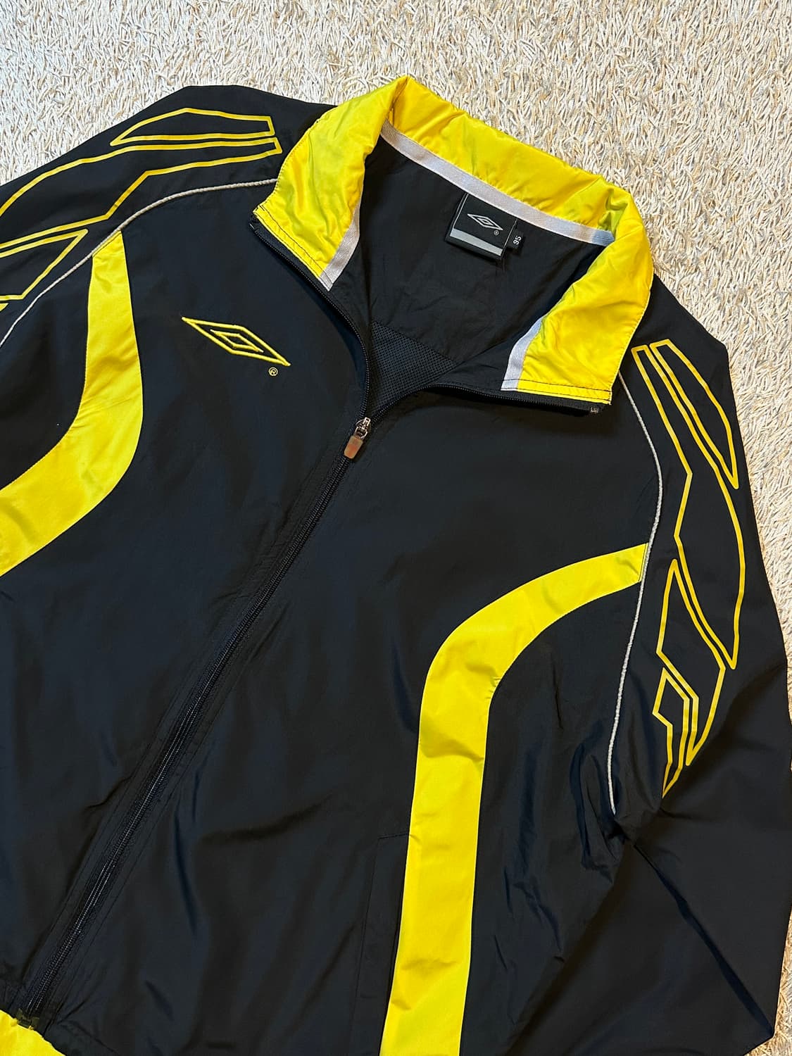 희귀) 엄브로 올드스쿨 배색 바람막이 자켓 블랙 옐로우 상품이미지4