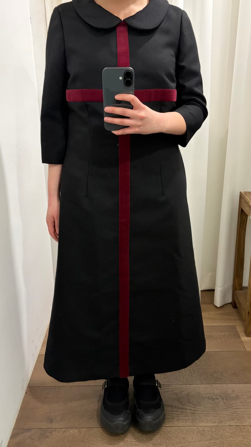 Cross Velour Point One Piece 상품이미지2