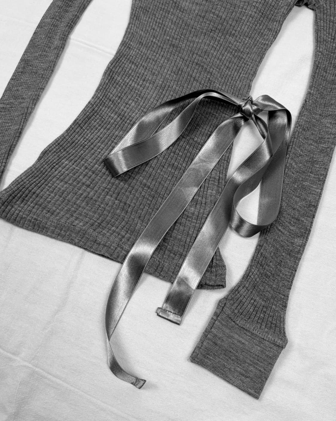 Silver Ribbon Slim Rib Top 상품이미지3