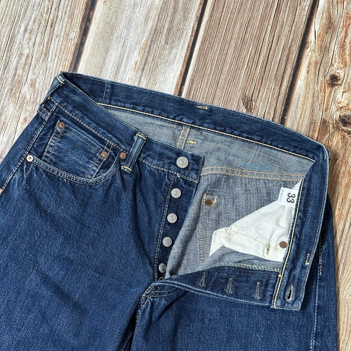 더블웍스 by 웨어하우스 Lot.DW5P 셀비지 데님 팬츠 33 사이즈 상품이미지5