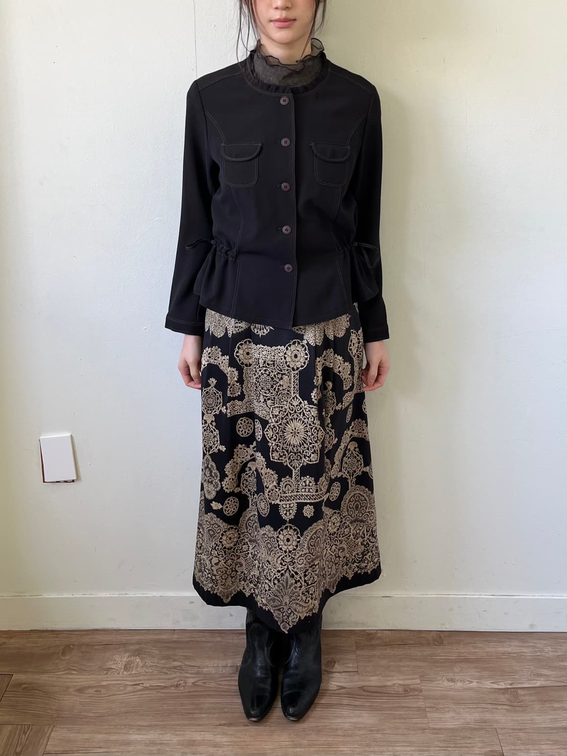 Japan vtg 브라운 셔링 자켓 상품이미지9