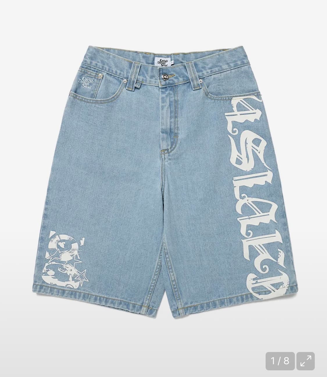 OVERSIZE PRINTED DENIM SHORTS BLUE (L) 상품이미지1