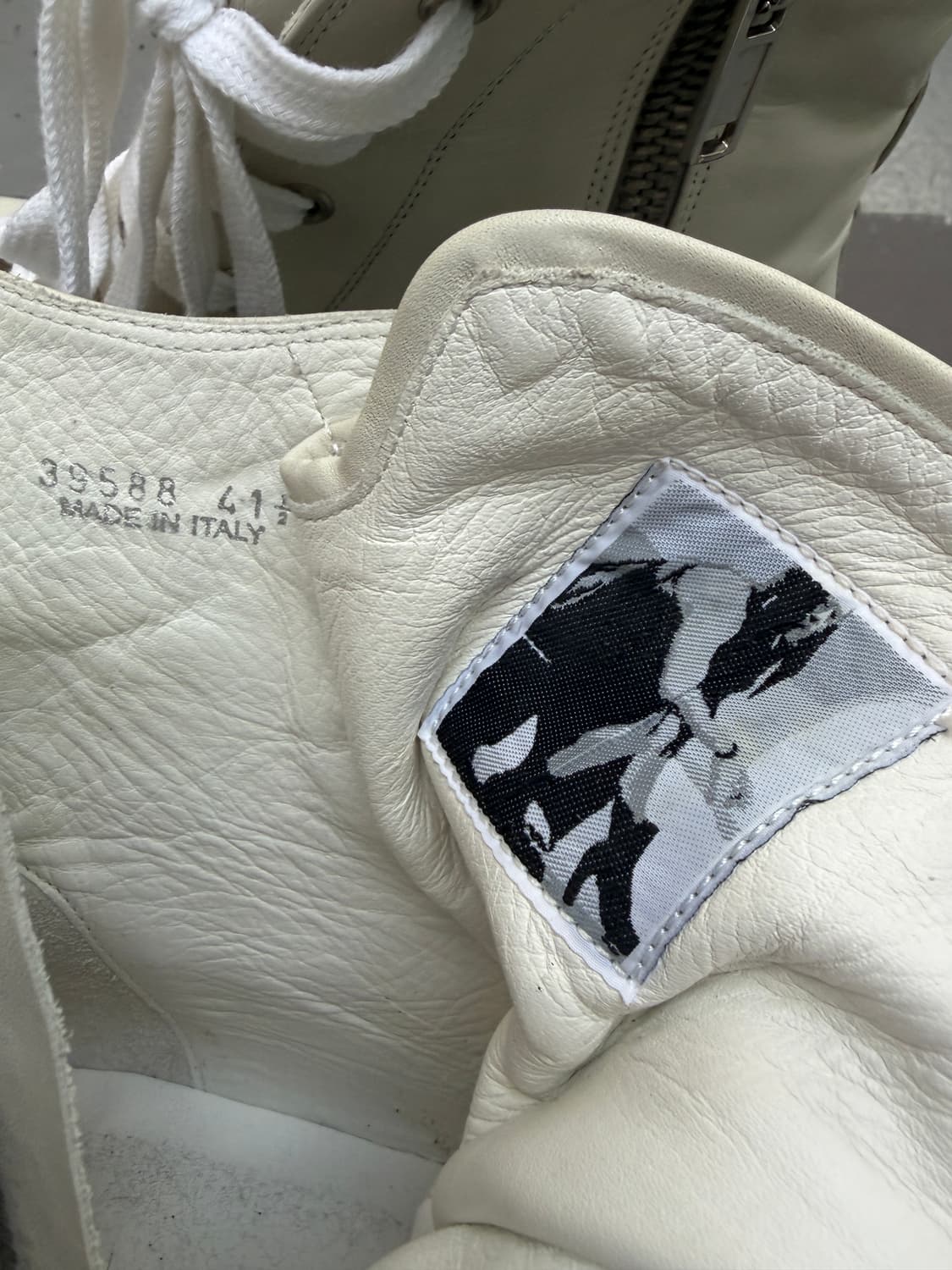 릭오웬스 12fw 라몬즈 하이 밀크 릭컨 다크쉐도우x  RICK OWEN 상품이미지8