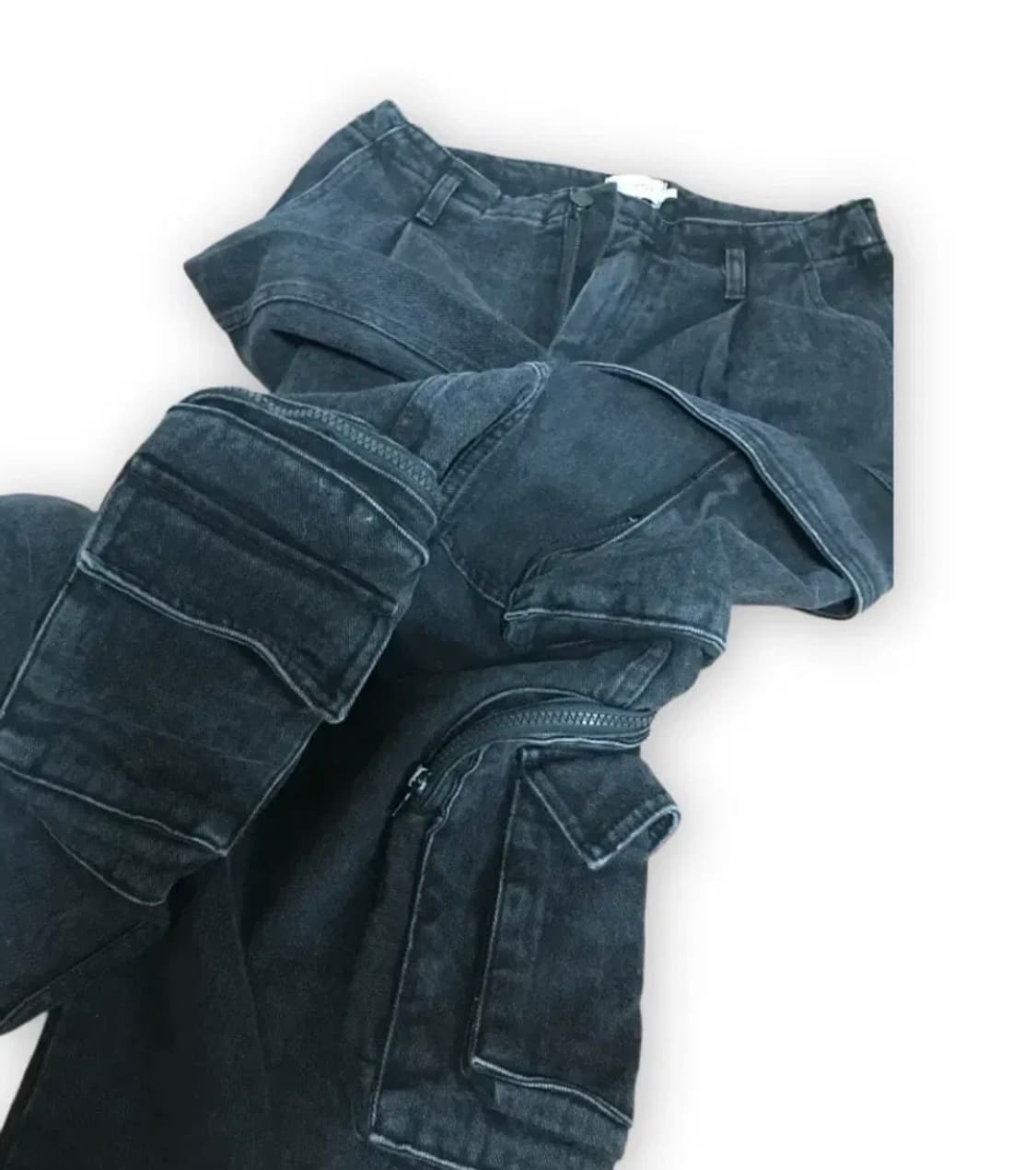 흑청 벌룬 포켓 카고팬츠 상품이미지5