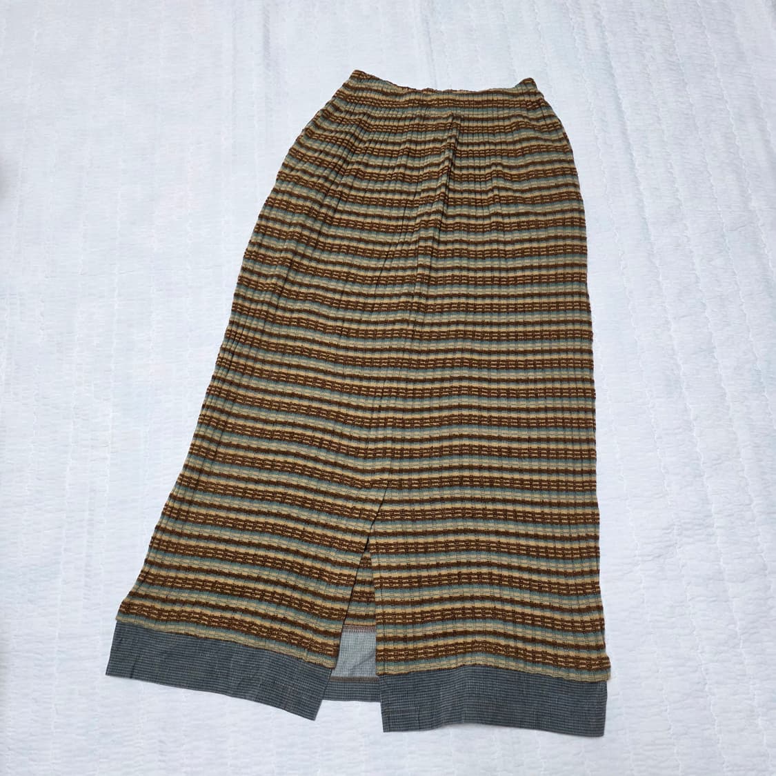 가을 라떼갸루 모리걸 골지 니트 롱스커트 상품이미지2