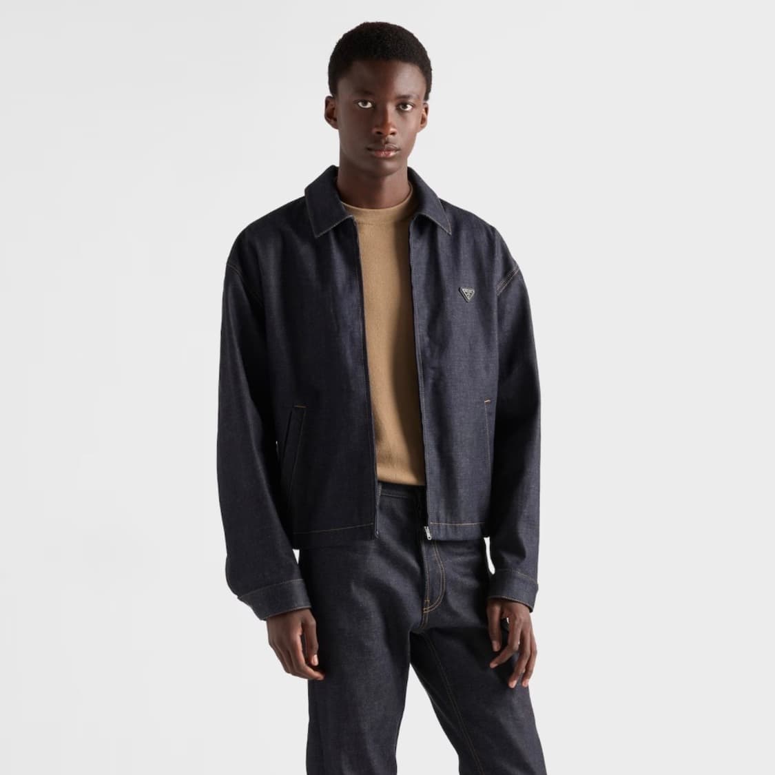 [S+급/M] 프라다 삼각로고 데님 블루종 청자켓 상품이미지8