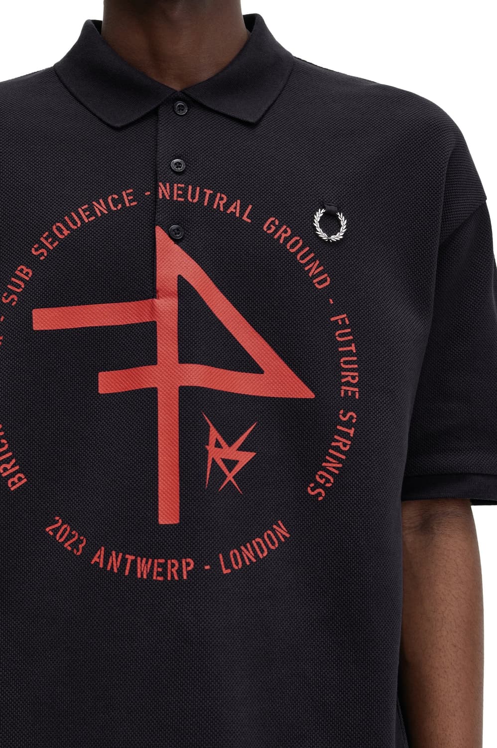 라프시몬스 프레드페리 오버사이즈 네이비 반팔 폴로티셔츠 상품이미지9