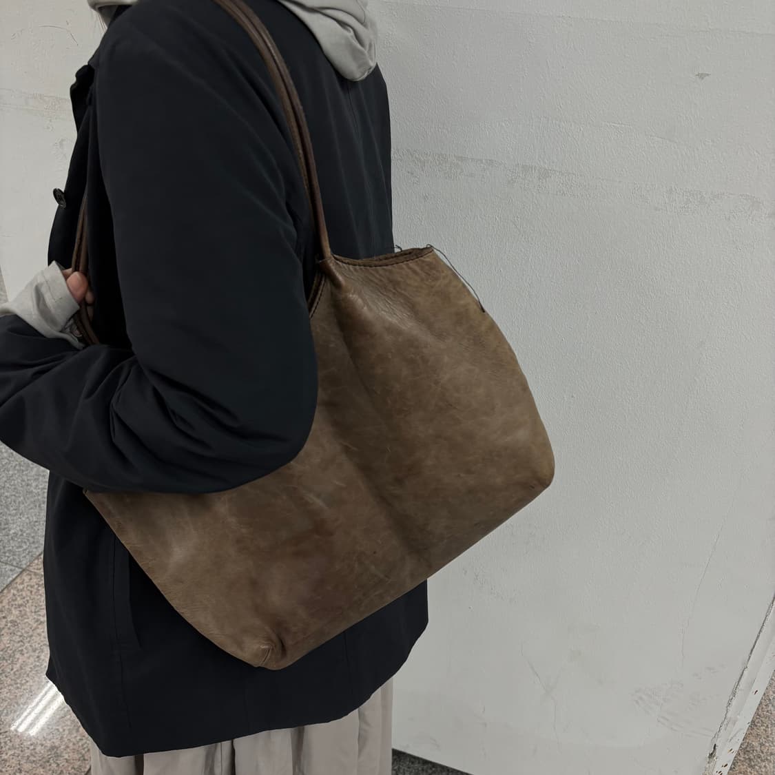 no brand cowhide tote bag 상품이미지3