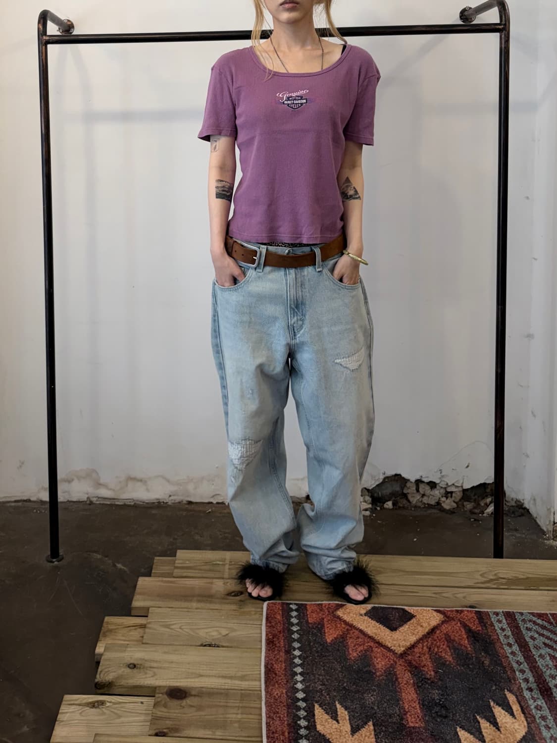 리바이스 실버탭 라이트워시 와이드 데님 팬츠 상품이미지1