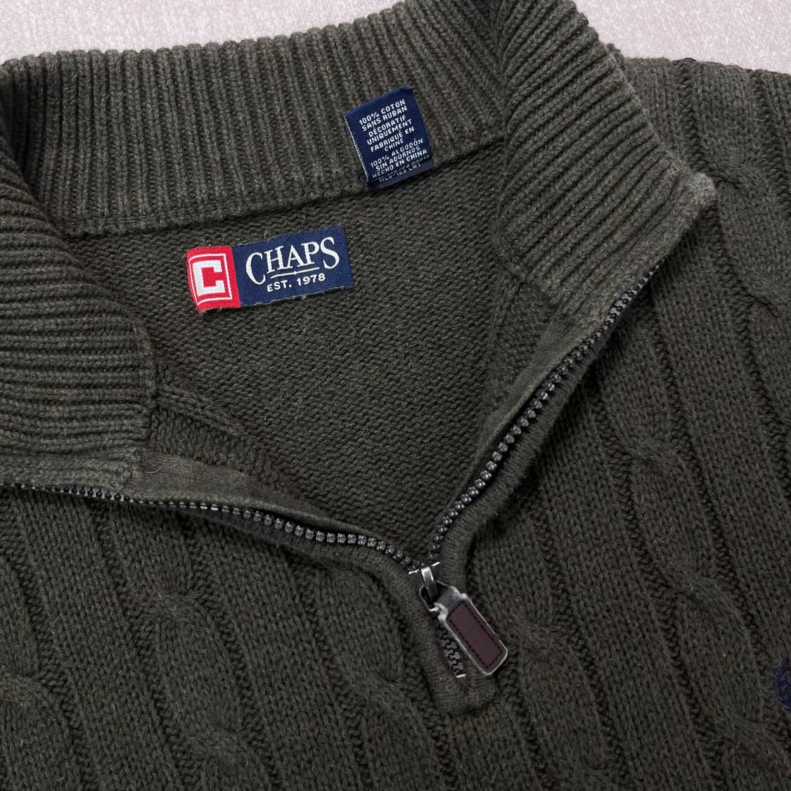 105 챕스 꽈배기 반집업 니트 상품이미지3