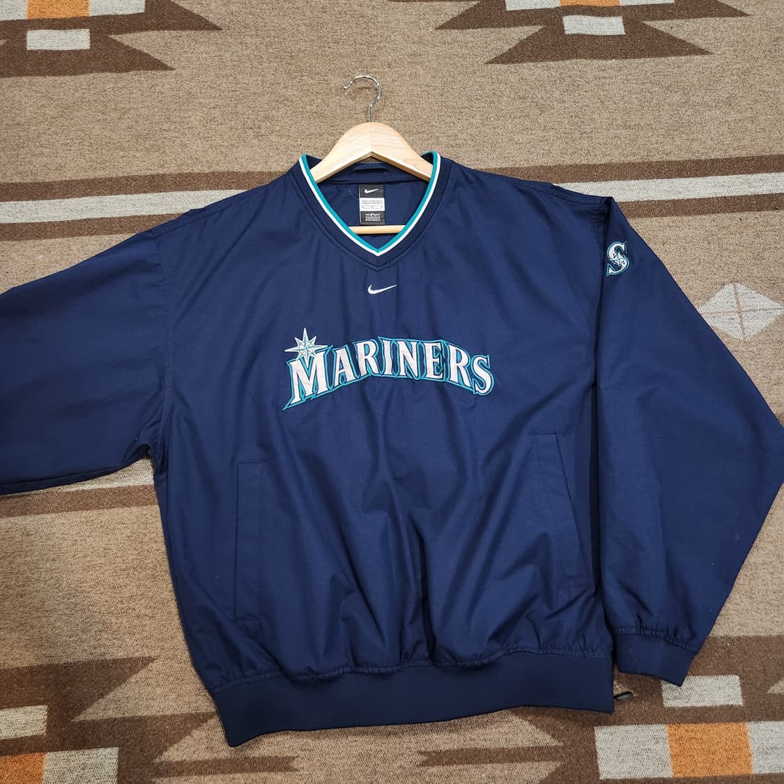 시애틀 매리너스 MLB 나이키 00s 웜업 바람막이 M 105 풀오버 상품이미지1
