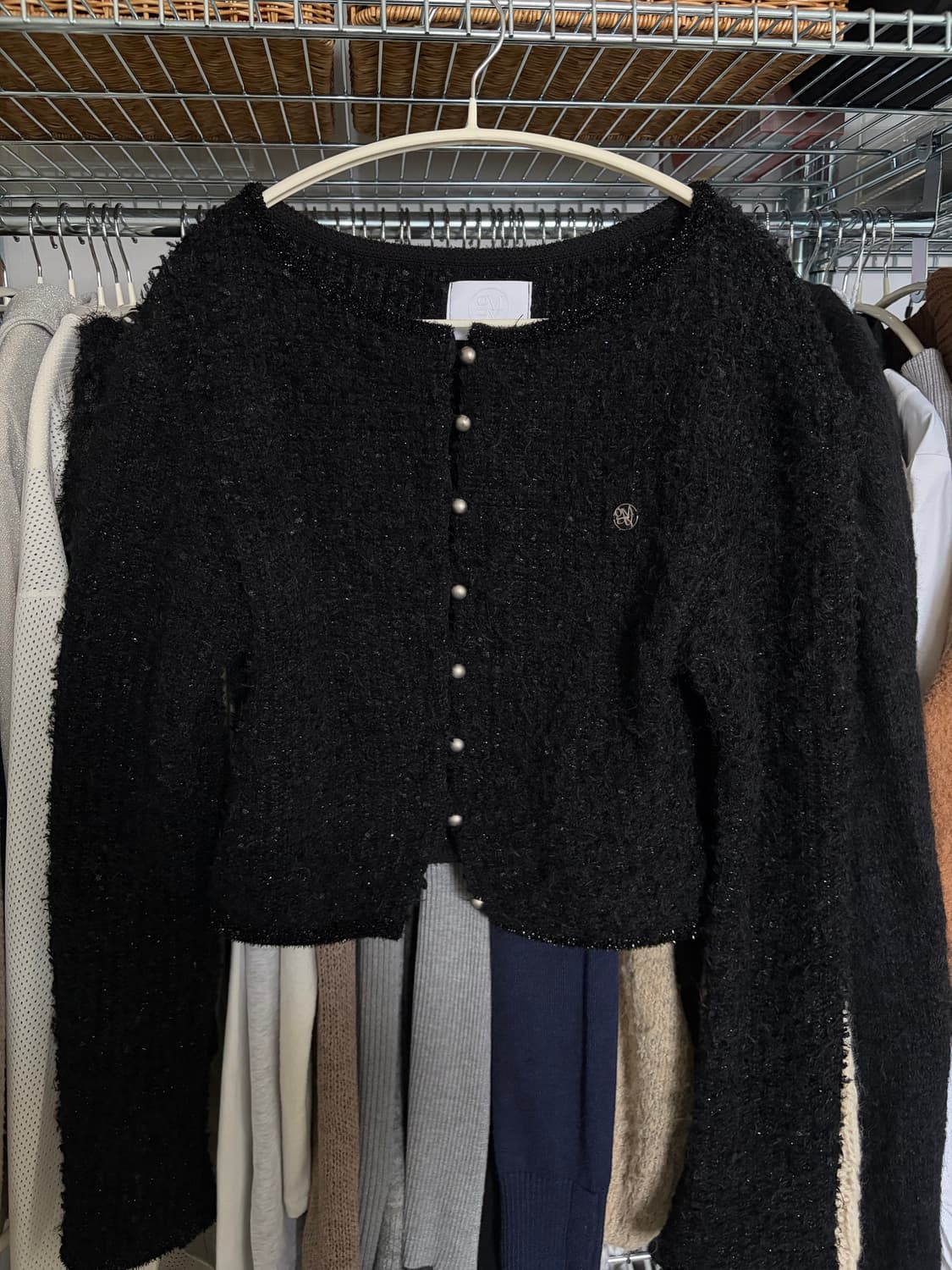김미더영 트위드 니트 가디건 블랙 상품이미지3