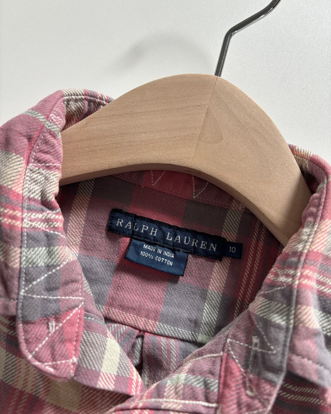 Polo 랄프로렌 투포켓 핑크 플란넬 체크 셔츠  상품이미지5