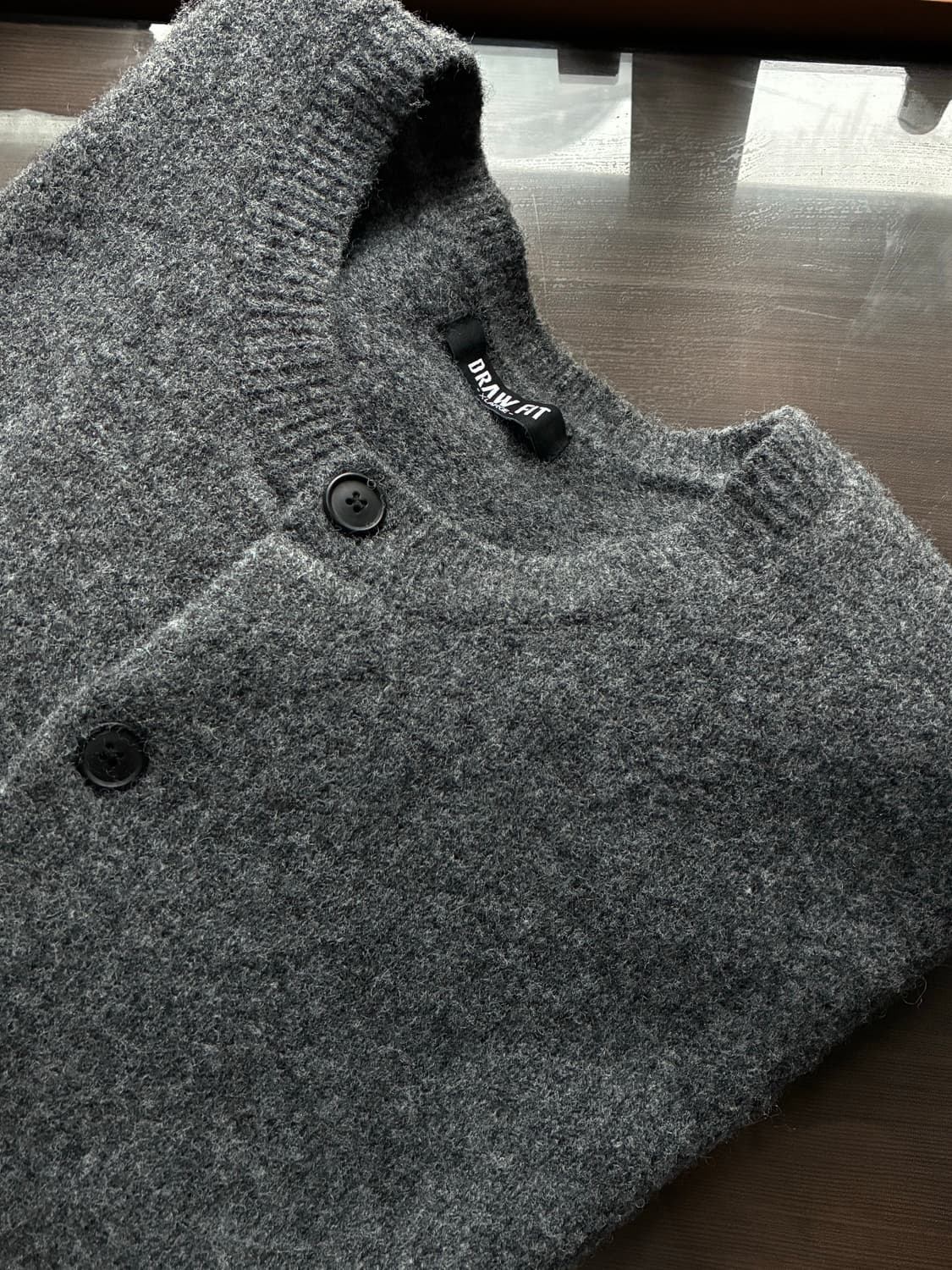 (XL) 드로우핏 [서강준PICK]어베인 울 크롭 니트 가디건 판매 상품이미지8