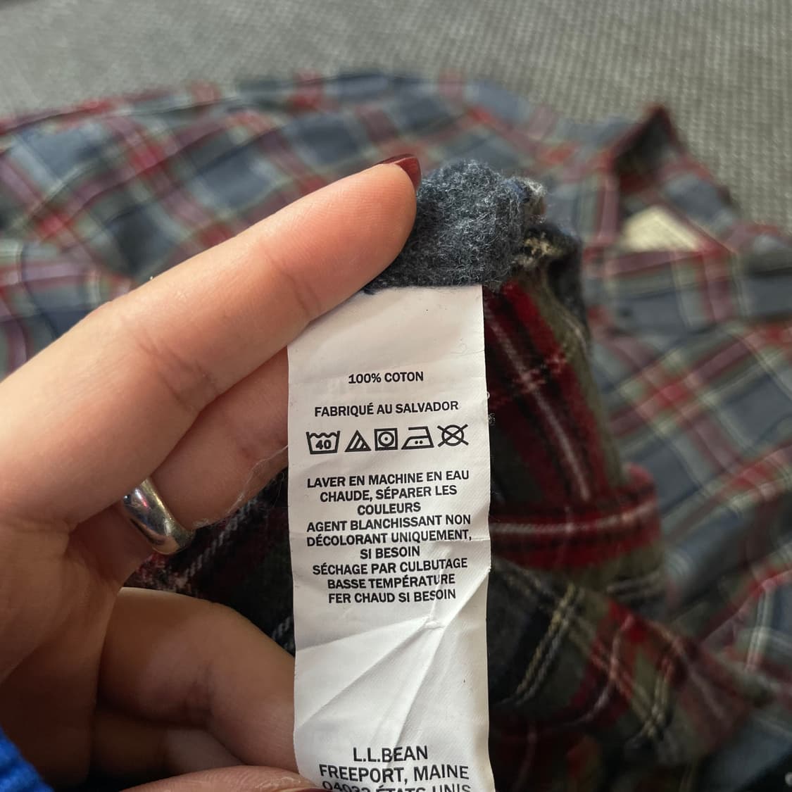 엘엘빈 레드 그린 블루 체크 울 긴팔 셔츠 트레디셔널 핏 2XL 상품이미지5