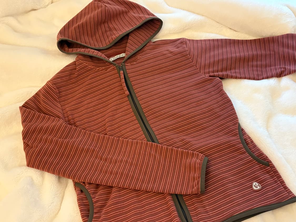 COYSEIO STRIPE FLEECE HOOD ZIP-UP RED 상품이미지2