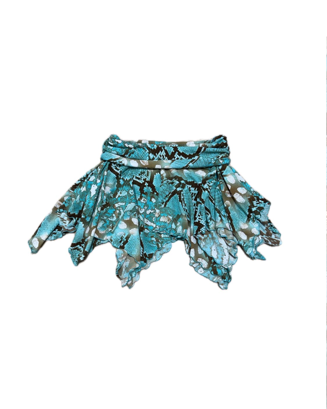Turquoise Snakeskin Print Mermaid Skirt 상품이미지1