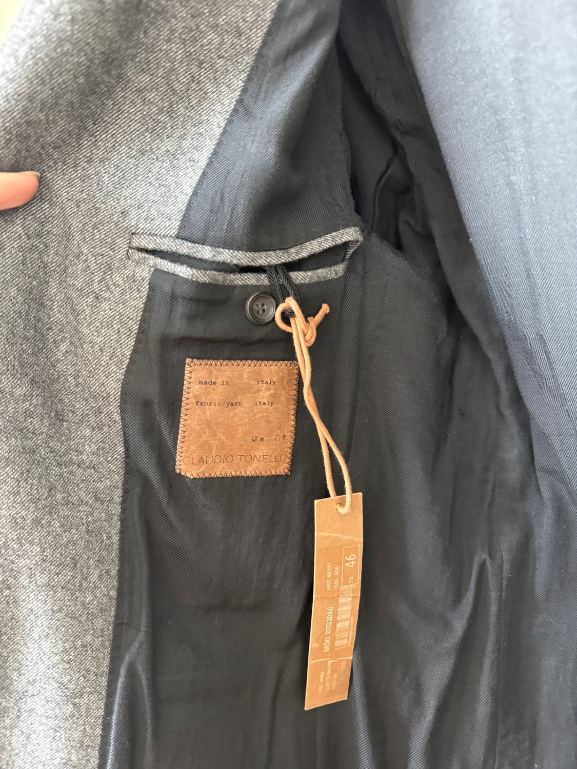 새상품) claudio tonello X 꼬르소꼬모 그레이자켓 46사이즈 상품이미지10