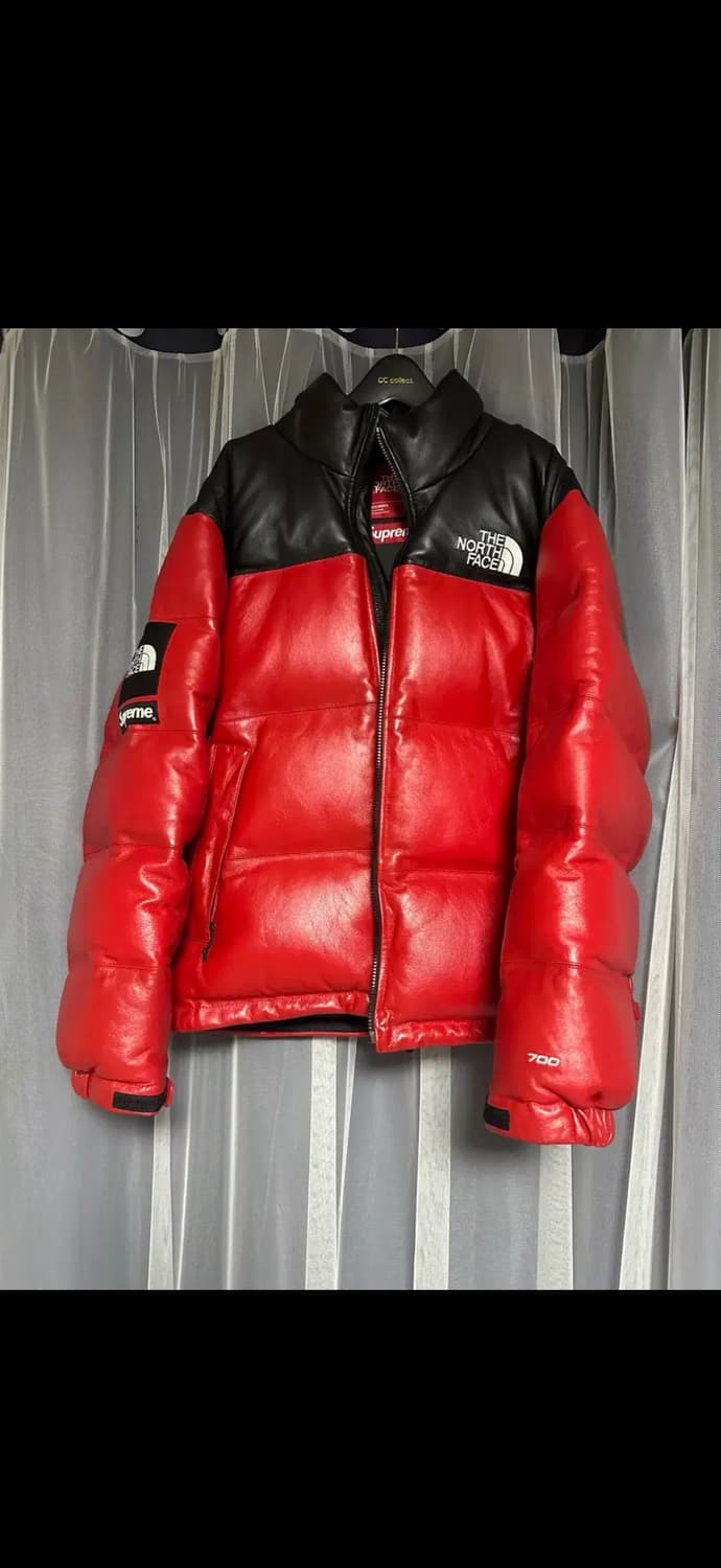 슈프림x노스페이스 레더 레드 L 상품이미지2