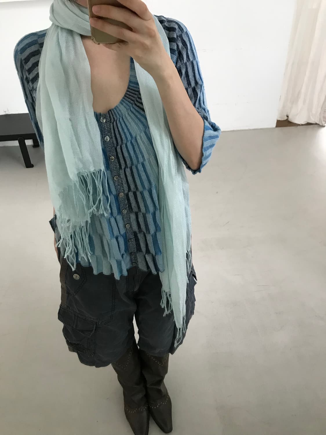 vintage sky-blue muffler 상품이미지4