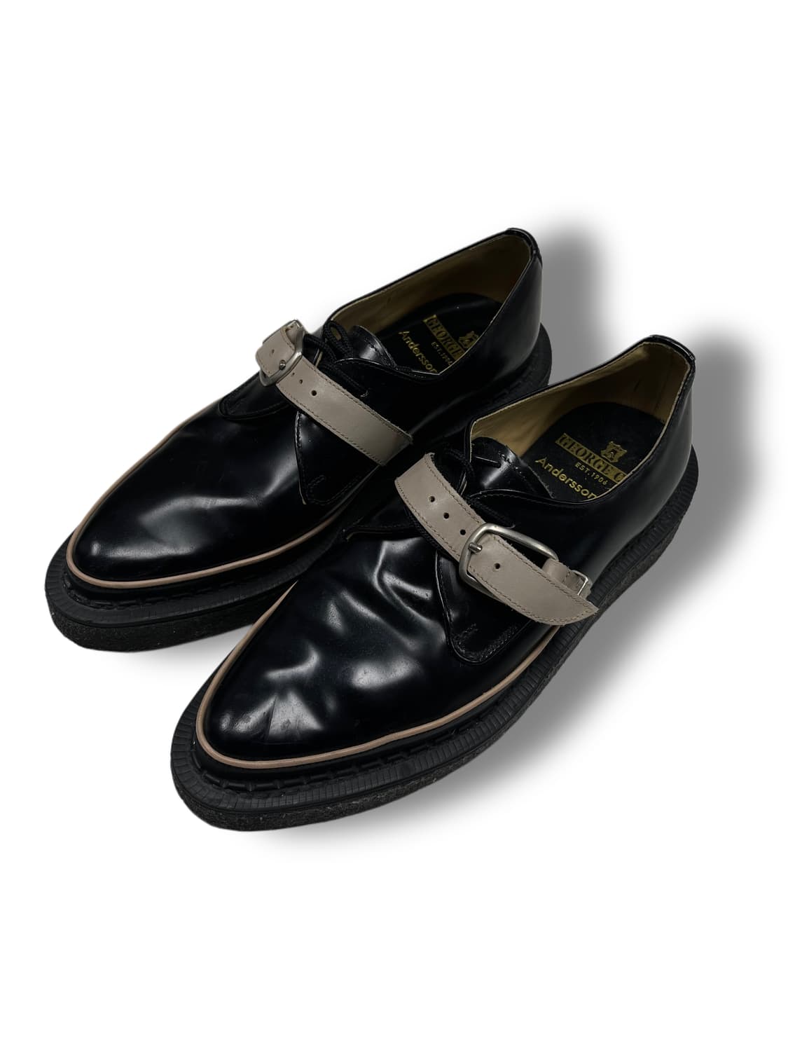 앤더슨벨 X 조지콕스 포인트 토 스트랩 슈즈 상품이미지1