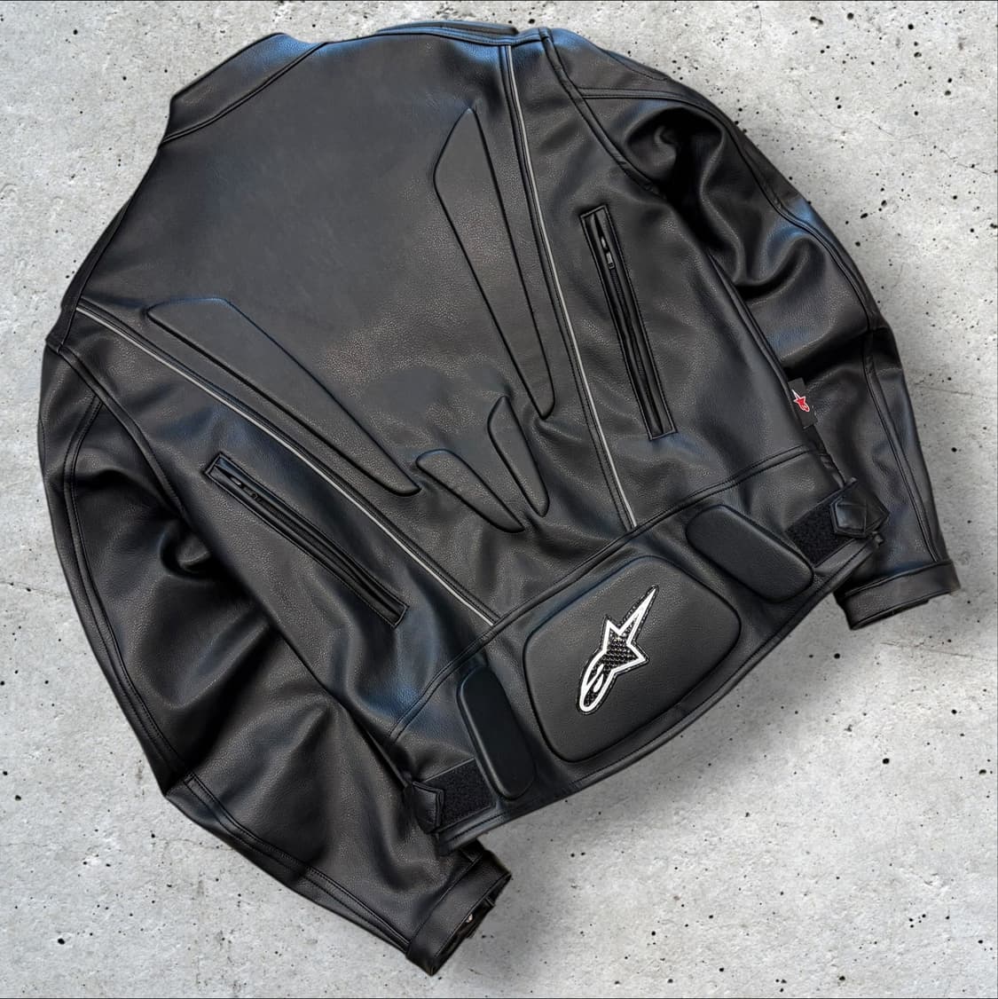 [S] 알파인스타 블랙 레더 가죽 라이더 자켓 D768 상품이미지2