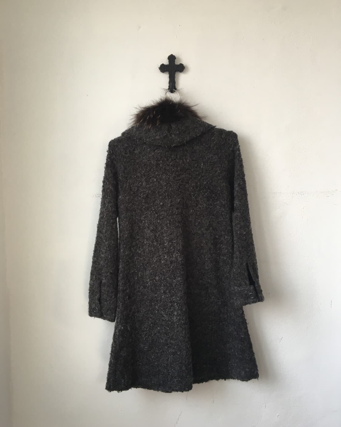 Fur collar point knit caridgna 상품이미지3