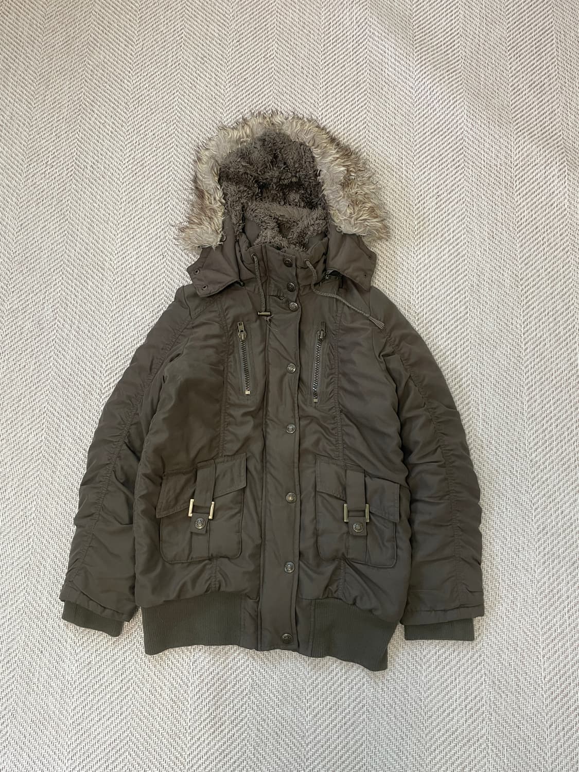 빈티지 밀리터리 셔링 퍼트리밍 파카 y2k  goa J03944 상품이미지1