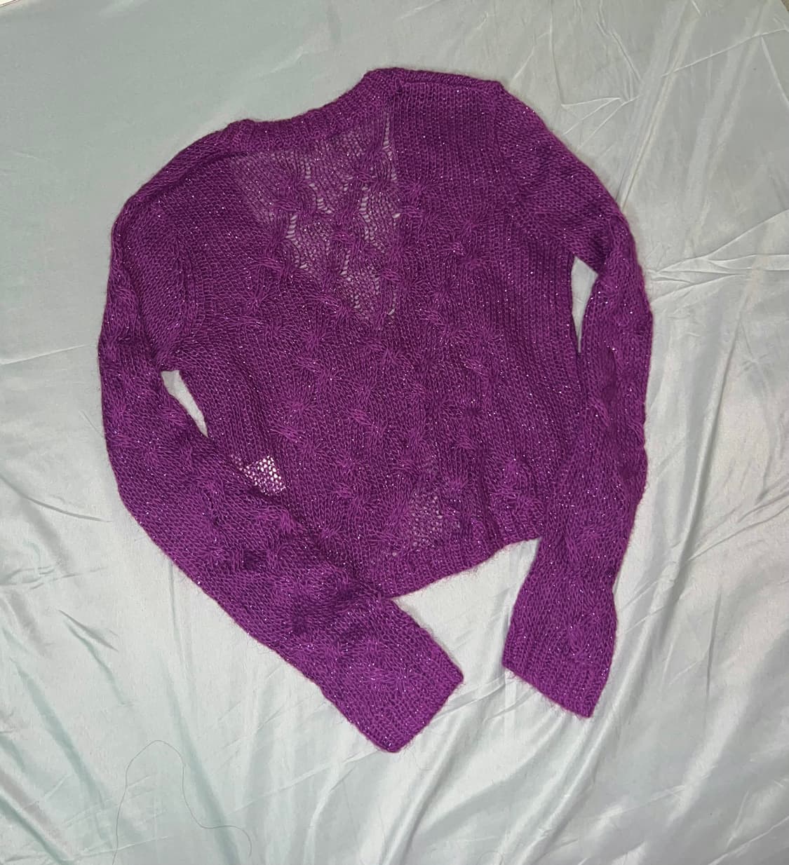 ✨vintage purple glitter cardigan✨ 상품이미지3
