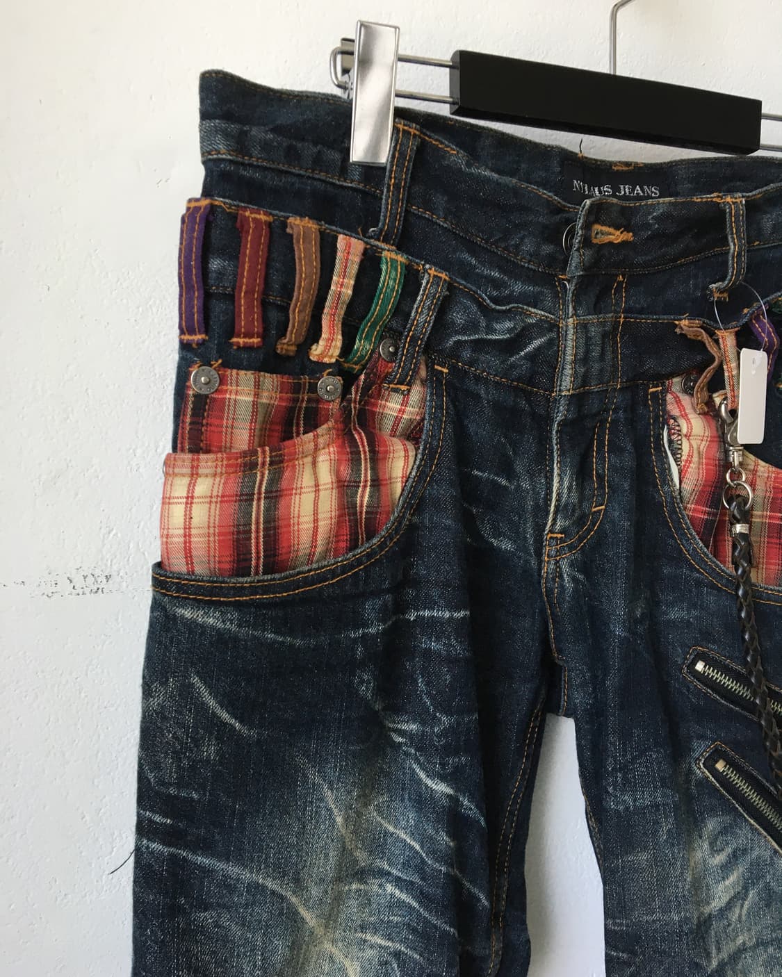 Double waist washing denim pants 상품이미지5