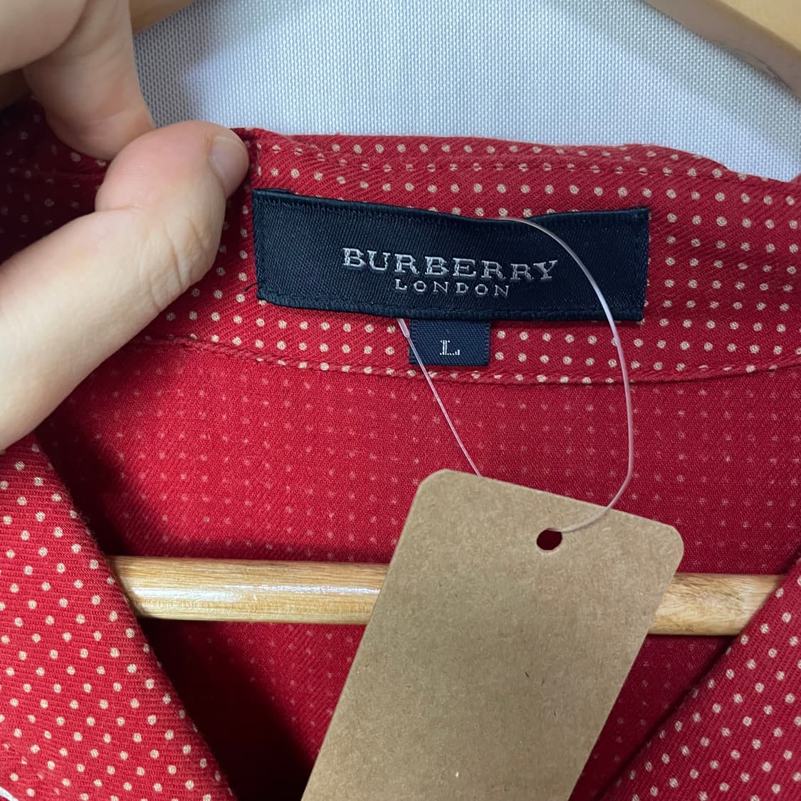 BURBERRY 레드 도트 긴팔 셔츠 홈웨어 잠옷 상의 상품이미지7