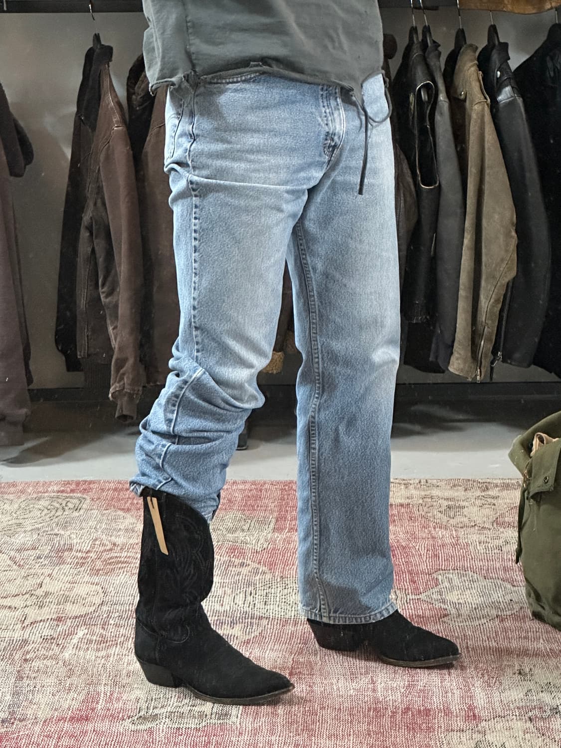 00's USA 저스틴 러프아웃 스웨이드 카우보이 웨스턴 부츠 상품이미지2