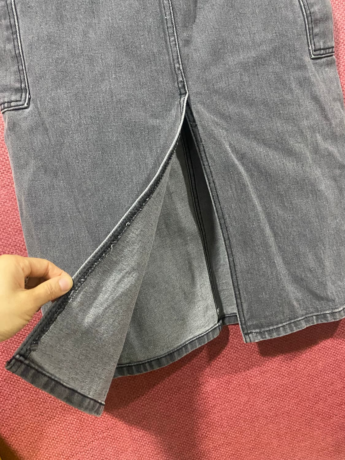 NEED J 흑청 데님 카고 롱 스커트 S 상품이미지5