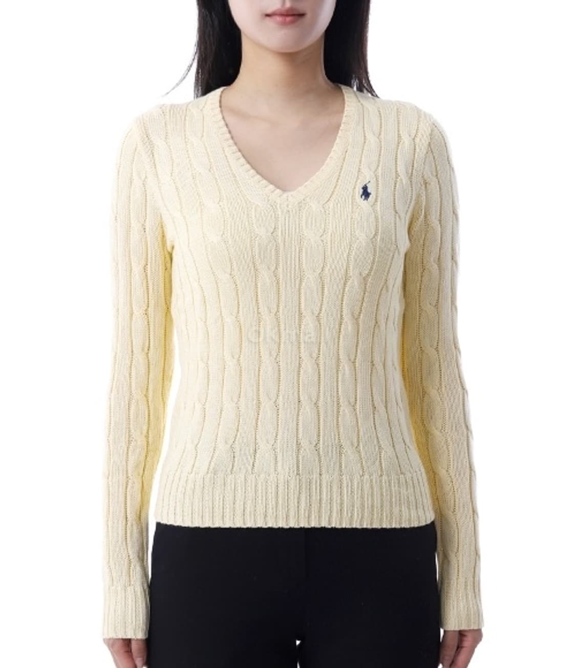 폴로 포니로고 자수 피마코튼 브이넥 니트 상품이미지1