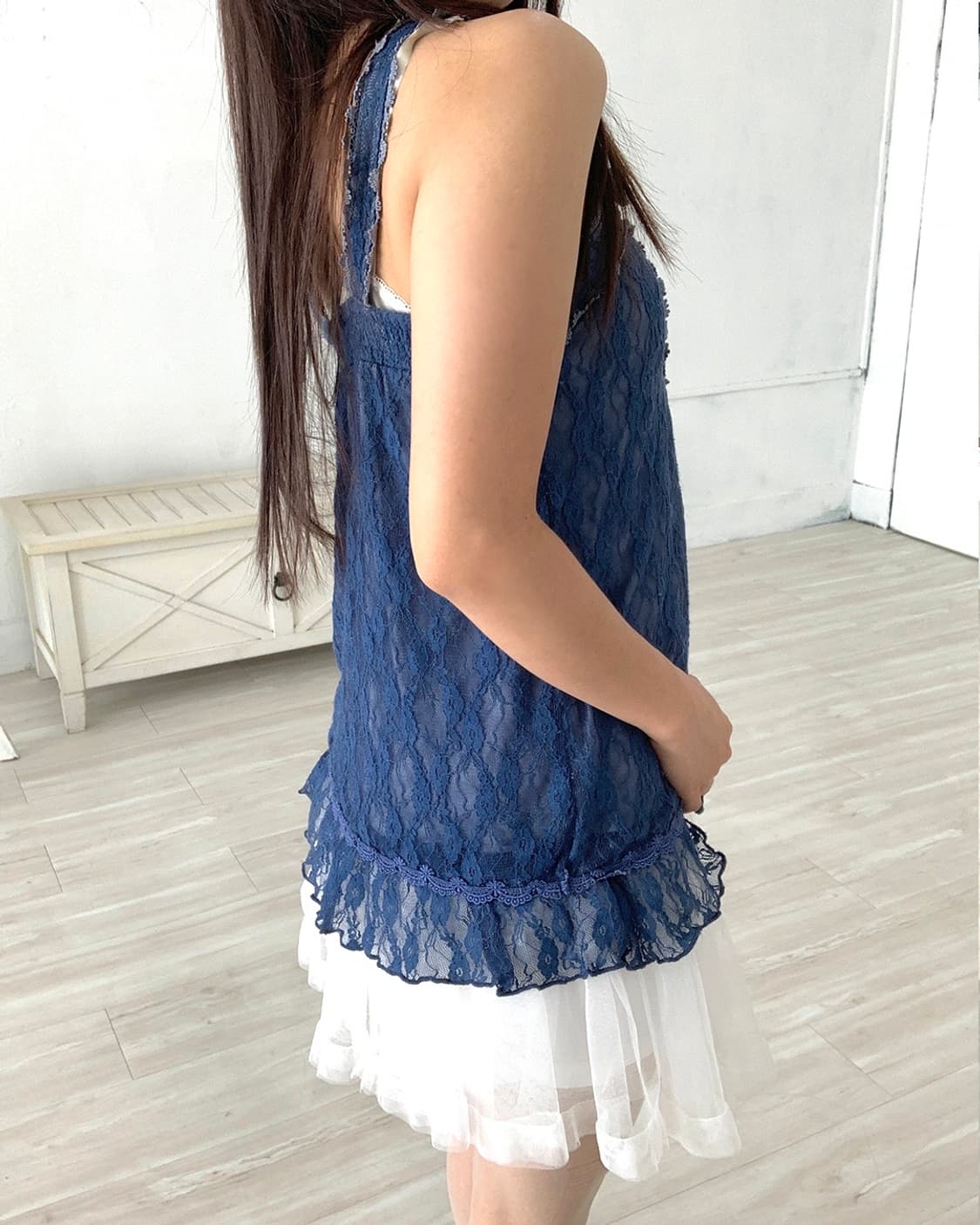Axes Femme Blue Lace Camisole 상품이미지5