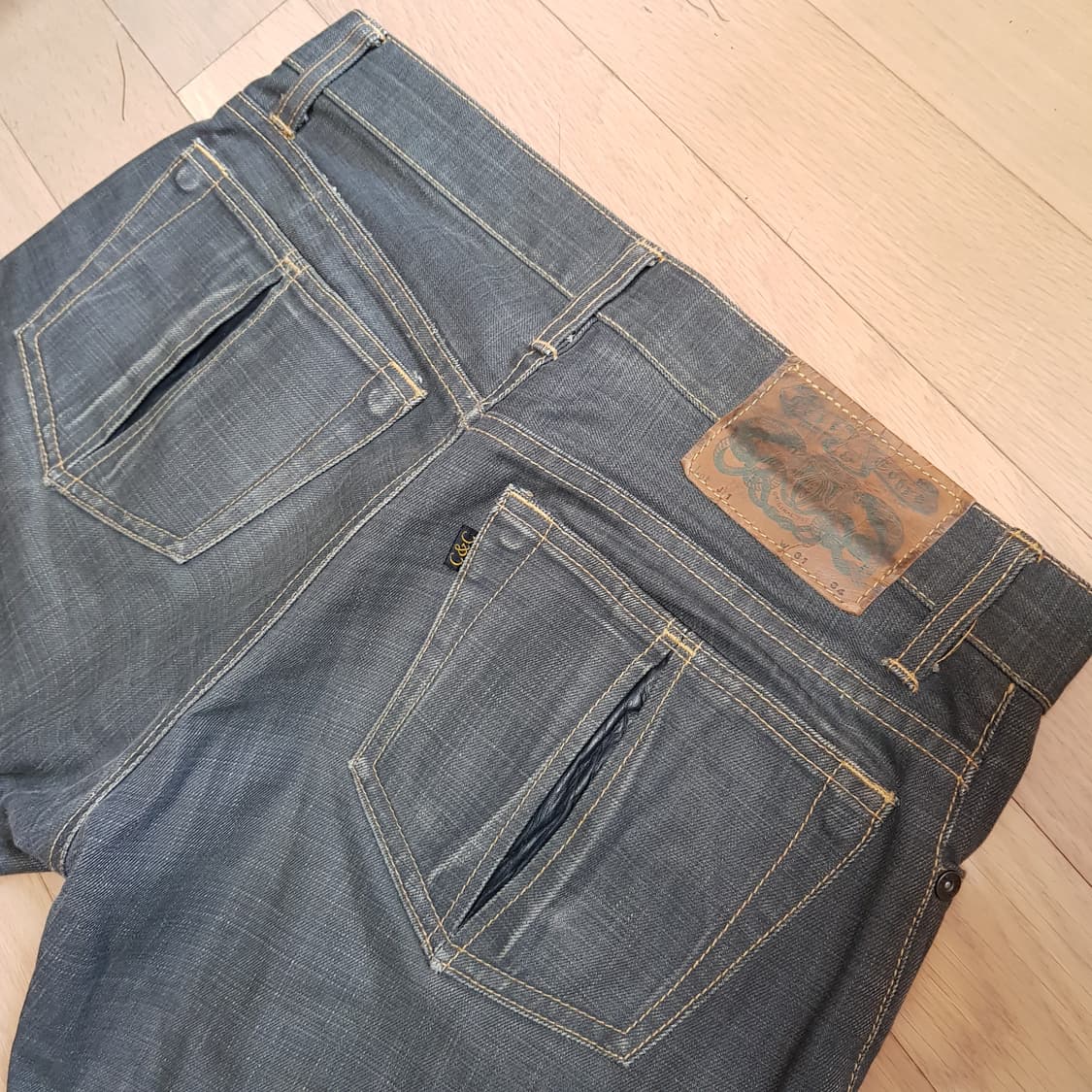 31인치/일본 Celt&Cobra 가죽포켓파이핑 데님/토404-31 상품이미지3