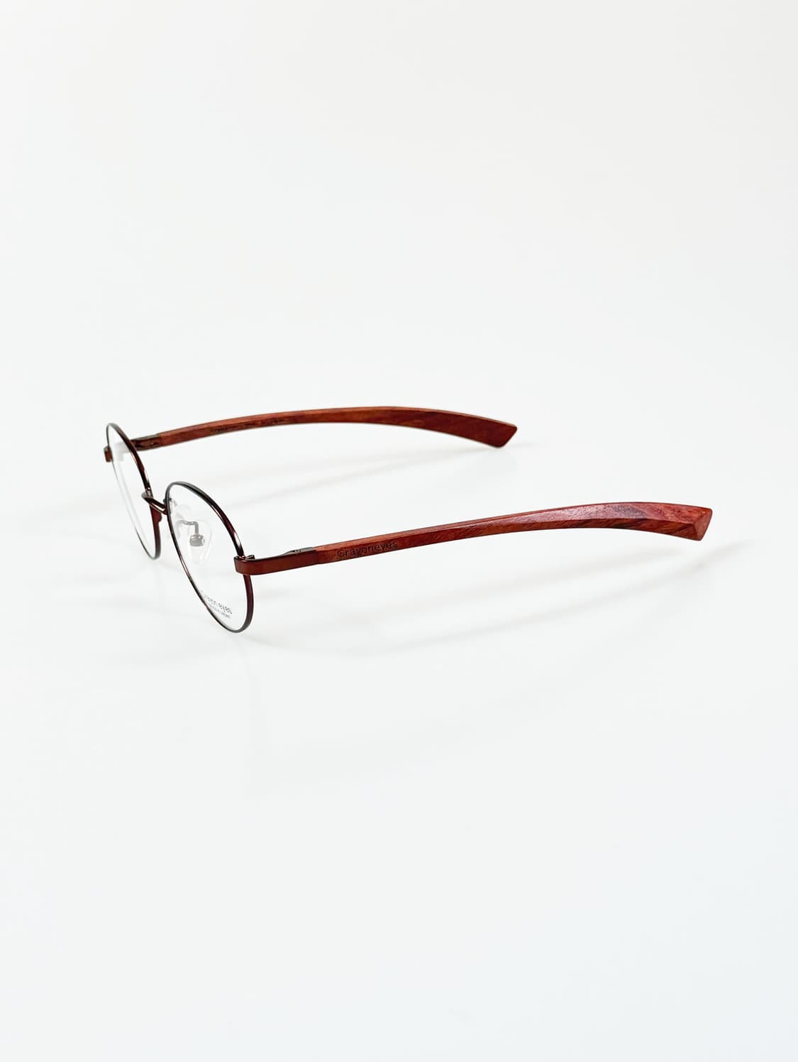 일본제 CRAYON EYES 우드템플 슬림 라운드 빈티지 안경 상품이미지3