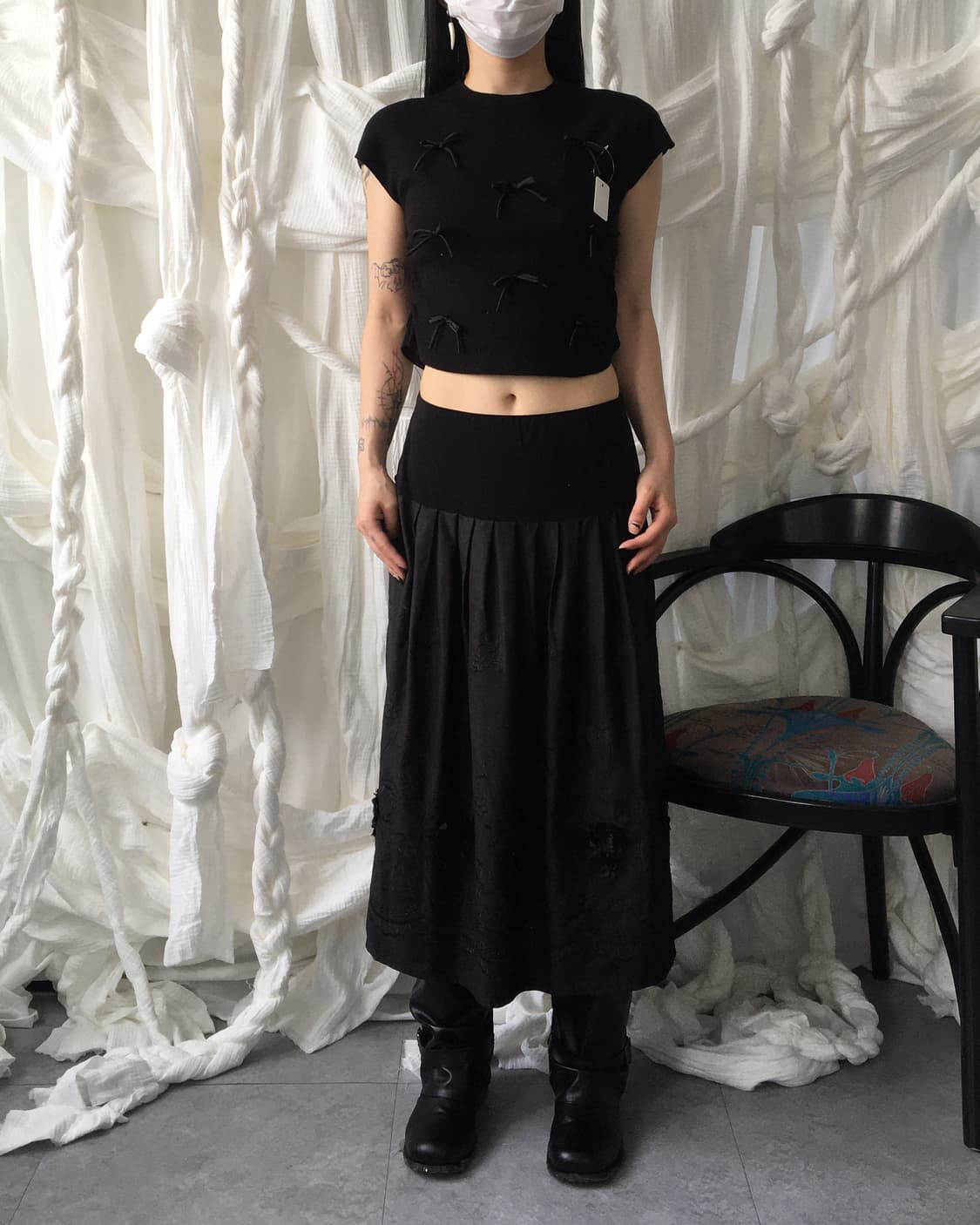 Ribbon pattern knit top 상품이미지6