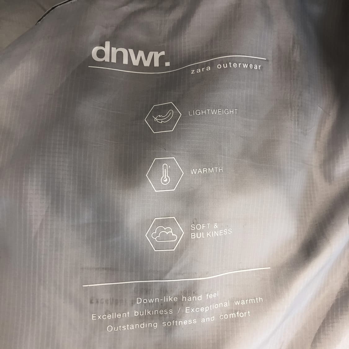 자라 dnwr 라이트그레이 푸퍼패딩 XL 상품이미지6