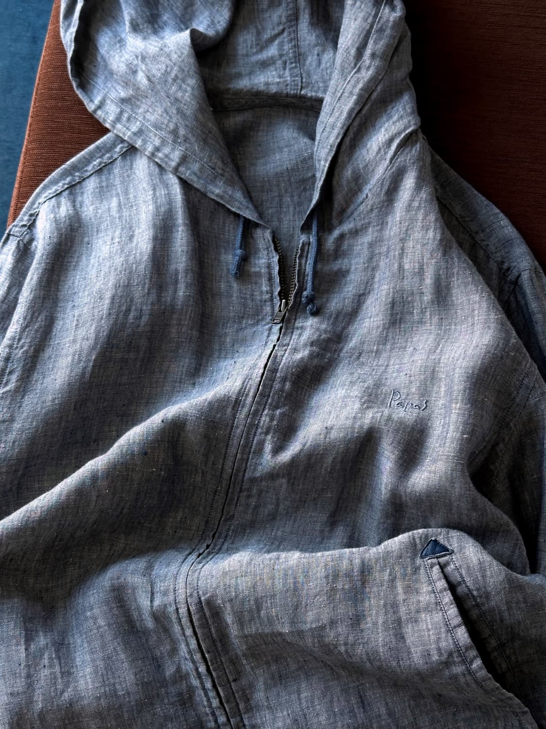 Chambray cotton design hooded parka 상품이미지2