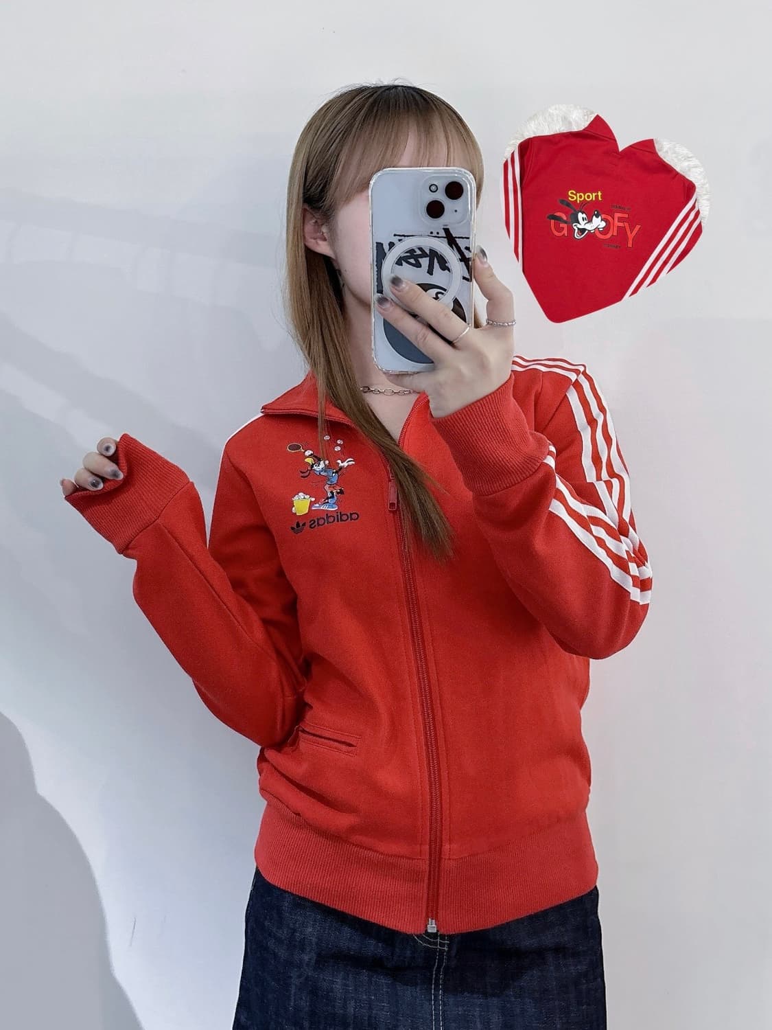 아디다스x디즈니 구피 레드 트랙탑 상품이미지1