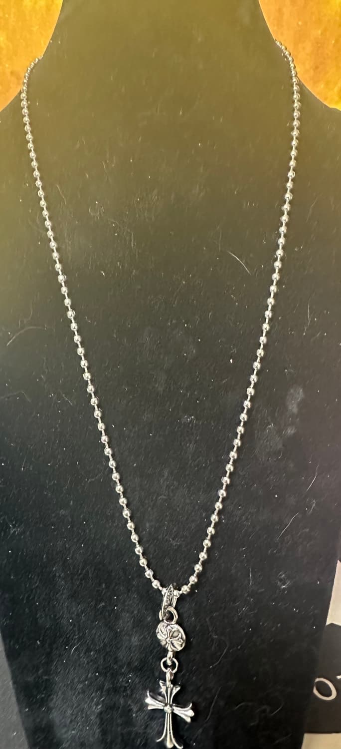 크롬스타일크로스 볼 목걸이 남여공용남여공용 상품이미지1