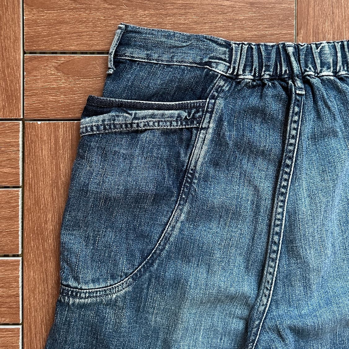 Deep blue half denim shorts  상품이미지7